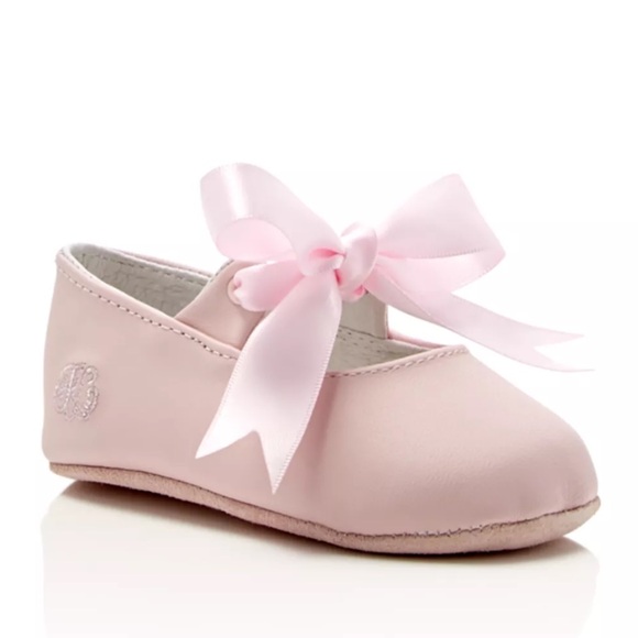Ralph Lauren Other - 💗 RALPH LAUREN Pink Lambskin Ballet Flats with Satin Bow EUC Baby Shoes